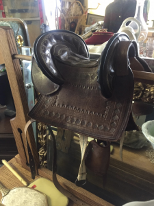 Salesman Sample Miniature Saddle at Ambridge Antiques in Iroquois Falls