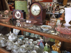 Handsome Antique Clocks Always Suit Beautiful Depression Glass at Ambridge Antiques (Iroquois Falls, ON)