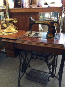 Antique Treadle Singer Sewing Machine at Ambridge Antiques in Iroquois Falls, ON