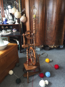 LADY STEAMPUNK SPINNING WHEEL LAMP at Ambridge Antiques in Iroquois Falls, ON