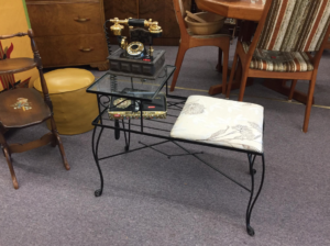 Vintage Gossip Bench & Accessories at Ambridge Antiques (Outside Timmins, ON)