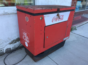 Vintage Coca Cola Cooler at Ambridge Antiques (Available for film rentals or purchase) Iroquois Falls, ON